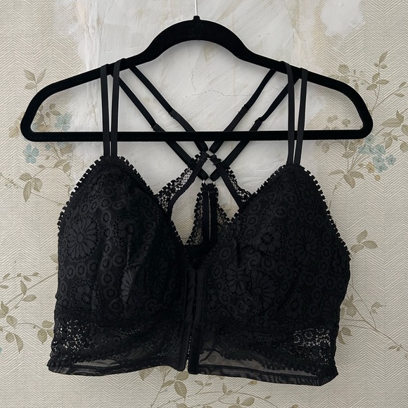 aerie Other - Aerie Black Strappy Lace Bralette